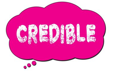 Pembe bir düşünce bulutu üzerine yazılmış CREDIBLE metni.