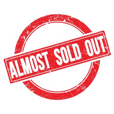 Kırmızı grungy yuvarlak vintage damga neredeyse kapalı metin.