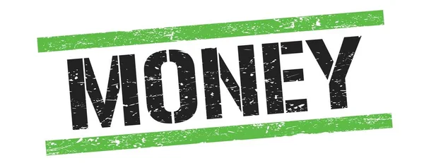 Geld Text Auf Schwarz Grün Grungy Lines Stempelschild — Stockfoto