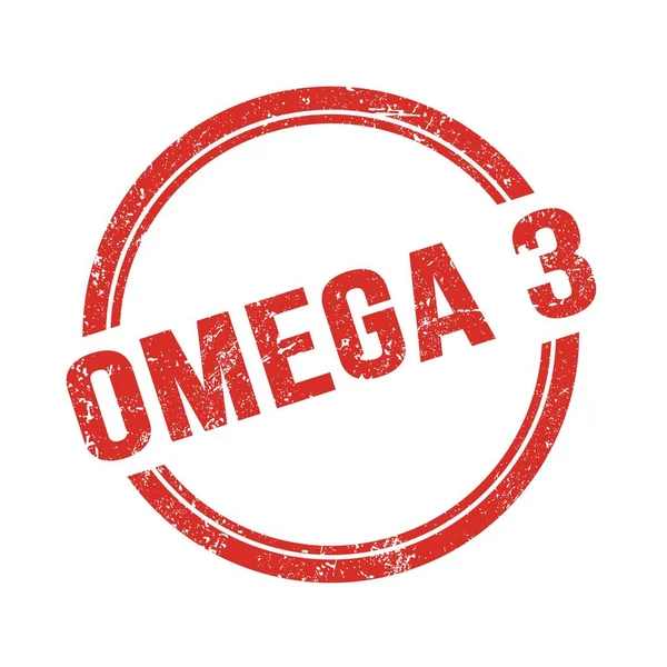 OMEGA 3 metin kırmızı grungy vintage yuvarlak pul üzerine yazılmış.