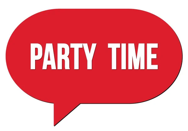 Party Time Text Written Red Speech Bubble Stamp — Stock Photo, Image