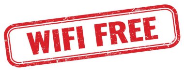 Kırmızı grungy dikdörtgen damgalı WIFI özgür metin.