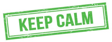 Yeşil grungy vintage dikdörtgen damgalı CALM metni.