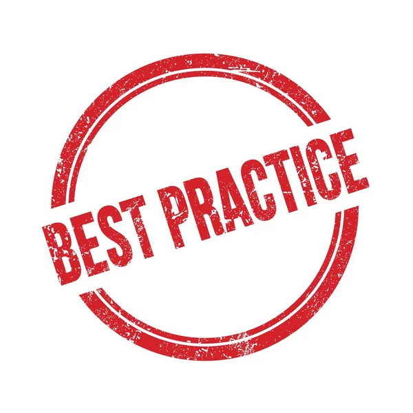 Best Practice Text Skriven Röd Grungy Vintage Runda Stämpel — Stockfoto