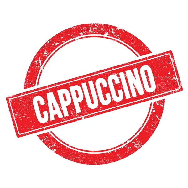 Kırmızı grungy yuvarlak vintage pul üzerinde CAPPUCCINO metin.