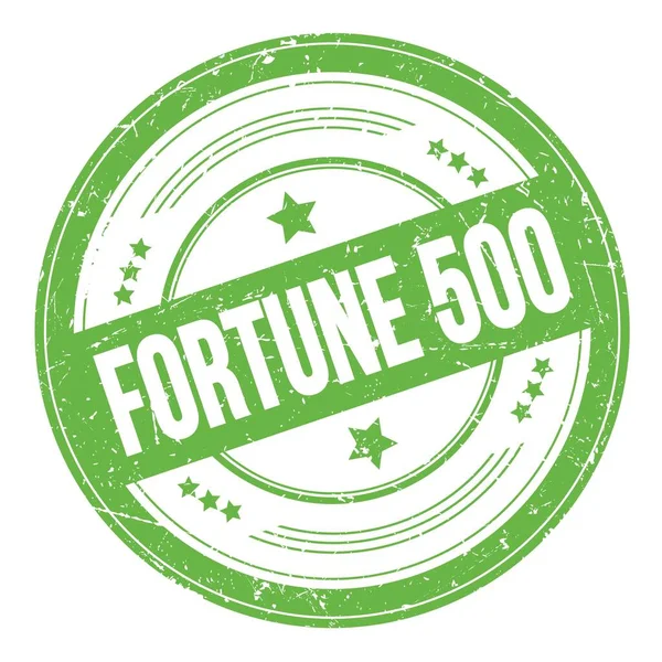 Fortune 500 Text Green Grungy Texture Stamp — Stock Photo, Image