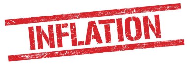 Kırmızı grungy dikdörtgen damga işareti üzerinde INFLATION metin.