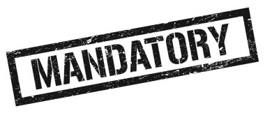 MANDATORY siyah grungy dikdörtgen mühür işareti.