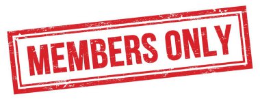 Üyeler sadece kırmızı grungy vintage dikdörtgen damga üzerinde metin.