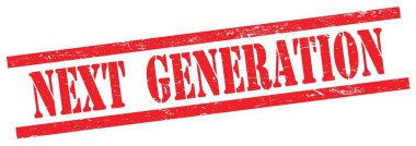 Kırmızı grungy dikdörtgen vintage damga üzerinde NEXT GENERATION metin.