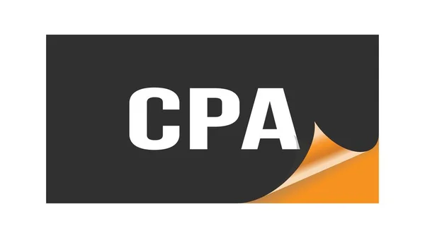 Cpa Tekst Geschreven Zwarte Oranje Sticker Stempel — Stockfoto