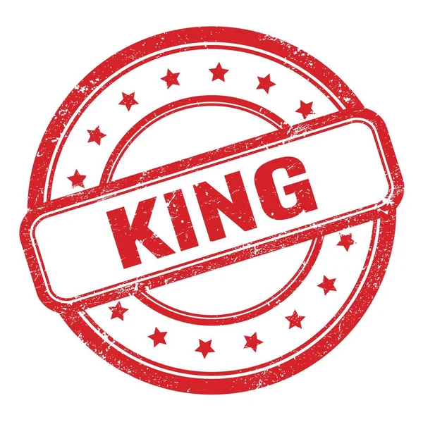 King Text Red Grungy Vintage Rubber Stamp — Stock Photo, Image