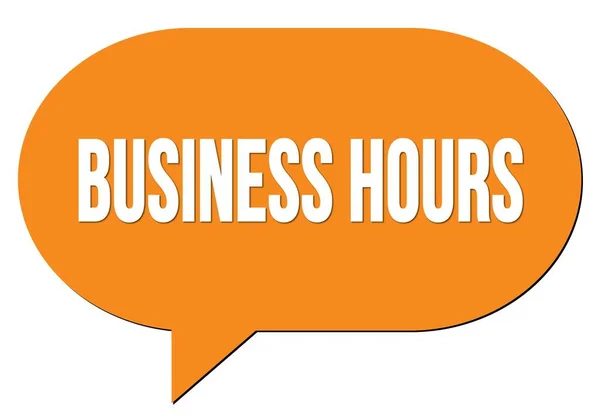 Business Hours Text Written Orange Speech Bubble Stamp — Stock Photo, Image