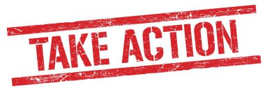 Kırmızı grungy dikdörtgen damga işareti üzerine Eylem metnini al.