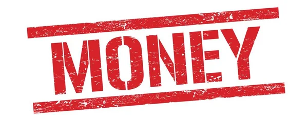 Geld Text Auf Rotem Grungy Rechteck Stempelschild — Stockfoto