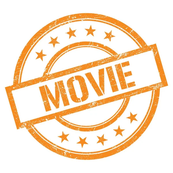 Movie Text Written Orange Vintage Rubber Stamp — Stock Photo, Image