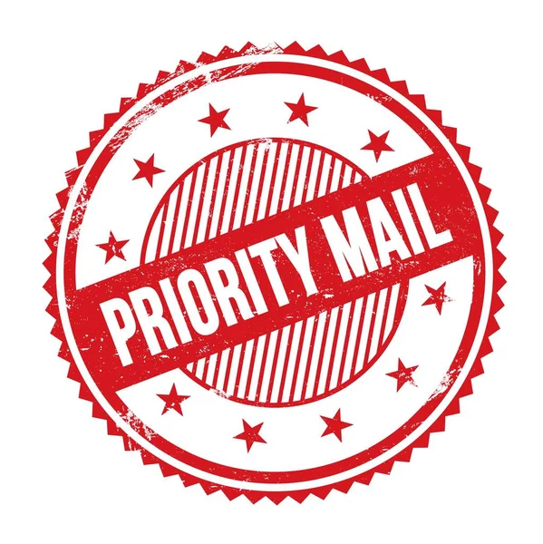 Priority Mail Text Geschrieben Auf Rotem Grungy Zick Zack Rand — Stockfoto