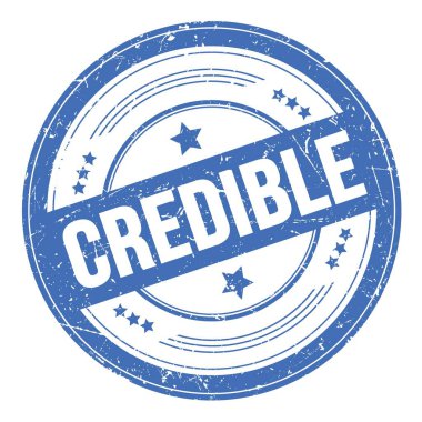 Mavi yuvarlak grungy desen damgalı CREDIBLE metin.