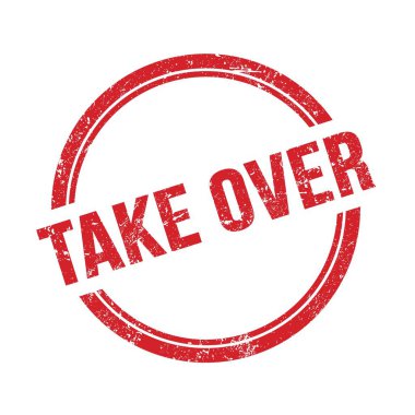 Kırmızı grungy vintage yuvarlak pulla yazılmış metni devral.