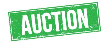 Yeşil grungy dikdörtgen pul işareti üzerine açık artırma metni.