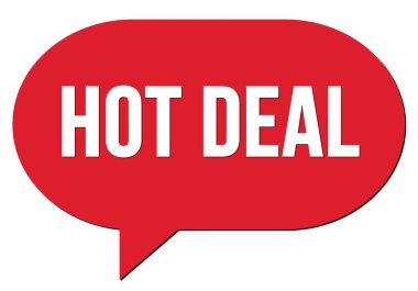 Kırmızı bir konuşma kabarcığı damgası ile yazılmış sıcak anlaşma metni