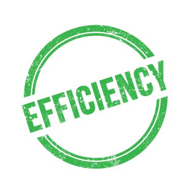 Yeşil grungy vintage yuvarlak pul üzerine yazılmış EFFICIENCY metin.