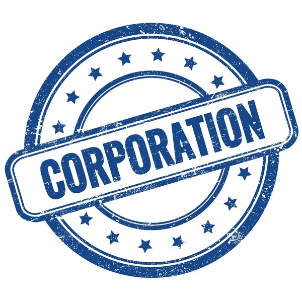 Corporation Szöveg Kék Évjárat Piszkos Kerek Gumibélyegző — Stock Fotó