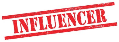Kırmızı grungy dikdörtgen vintage damga üzerinde INFUENCER metin.