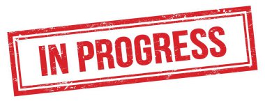 Kırmızı grungy vintage dikdörtgen damgalı PROGRESS metni.