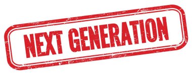 Kırmızı grungy vintage dikdörtgen damgalı NEXT GENERATION metin.