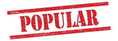Kırmızı grungy vintage kauçuk damgalı POPULAR metni.