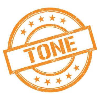 Turuncu yuvarlak vintage kauçuk damgalı Tone metni.