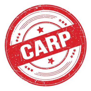 Kırmızı yuvarlak grungy doku damgası üzerine CARP metni.