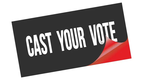 Cast Your Vote Text Written Black Red Sticker Stamp — Stock fotografie