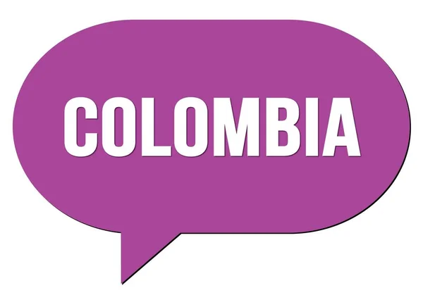 Colombia Tekst Geschreven Een Violet Spraakbellenzegel — Stockfoto