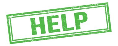 Yeşil grungy vintage dikdörtgen damgalı yardım metni.
