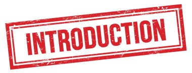 Kırmızı grungy vintage dikdörtgen damgalı INTRODUCTION metin.