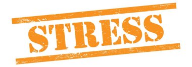 STRESS sözcüğü turuncu vintage damgalı..