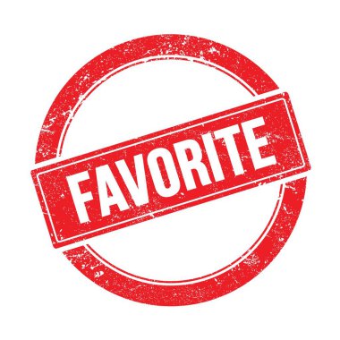 Kırmızı grungy yuvarlak vintage pul FAVORITE metin.
