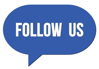 FOLLOW ABD metin mavi bir konuşma kabarcık damgası ile yazılmış