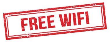 Kırmızı grungy vintage dikdörtgen damgalı FREE WIFI metin.