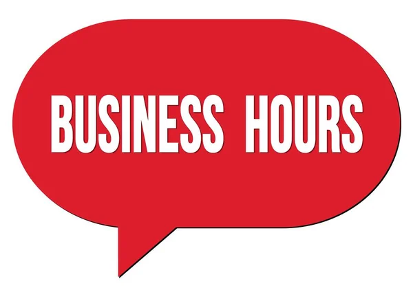 Κείμενο Business Hours Γραμμένο Κόκκινη Σφραγίδα Φυσαλίδων Ομιλίας — Φωτογραφία Αρχείου