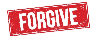 Kırmızı grungy dikdörtgen damga işareti üzerindeki affedici metin.