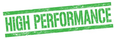 Yeşil grungy dikdörtgen damga işareti üzerinde yüksek performans metni.