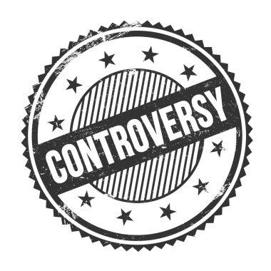 Siyah grungy zig zag kenarları yuvarlak mühür üzerine yazılmış CONTROVERSY metin.