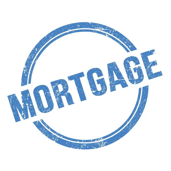 Κείμενο Mortgage Γραμμένο Μπλε Grungy Vintage Στρογγυλή Σφραγίδα — Φωτογραφία Αρχείου