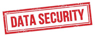 Kırmızı grungy vintage dikdörtgen damgalı DATA GÜVENLİK metin.