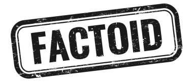 Siyah grungy vintage dikdörtgen damgalı FACTOID metin.