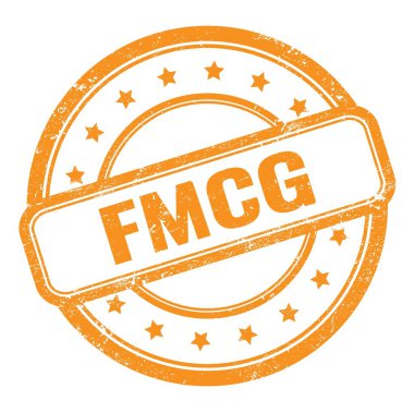 FMCG kelime turuncu grungy yuvarlak vintage pul üzerine yazılmış.