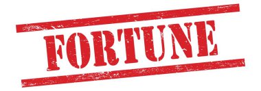 Kırmızı grungy vintage kauçuk damgalı FortTUNE metni.
